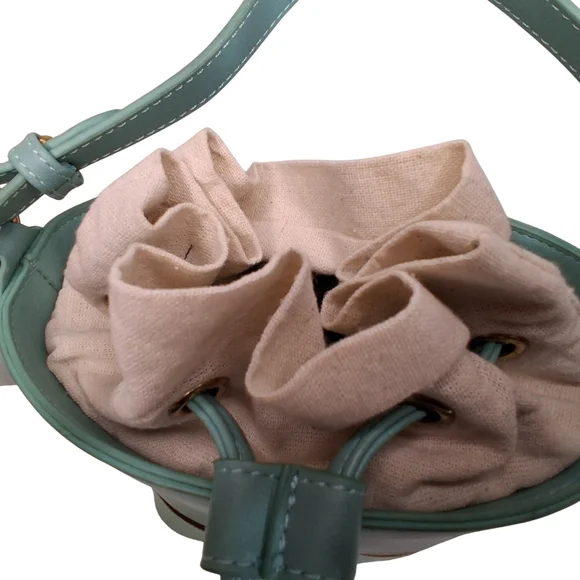 NEW | FREE PEOPLE | Blue | Cutout Bucket Bag w/ Canvas Lining - Picture 7 of 12